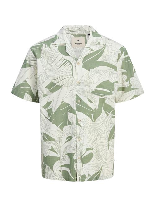 Jack & Jones Premium Skjorte 'JPR Bahamas'  oliven / pastelgrøn / hvid