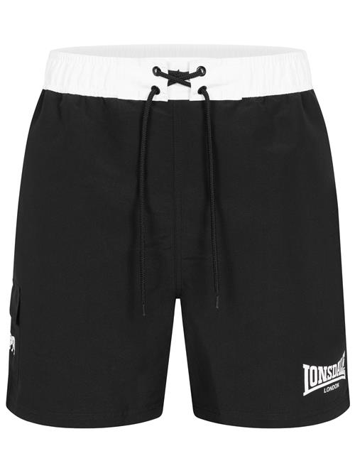 LONSDALE Badeshorts 'Thorpe'  sort / hvid