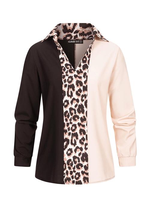 Cloud5ive Bluse  beige / laks / sort