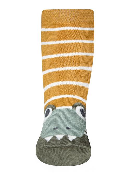 EWERS Sokker 'Krokodil'  camel / pastelgrøn / mørkegrøn / æggeskal