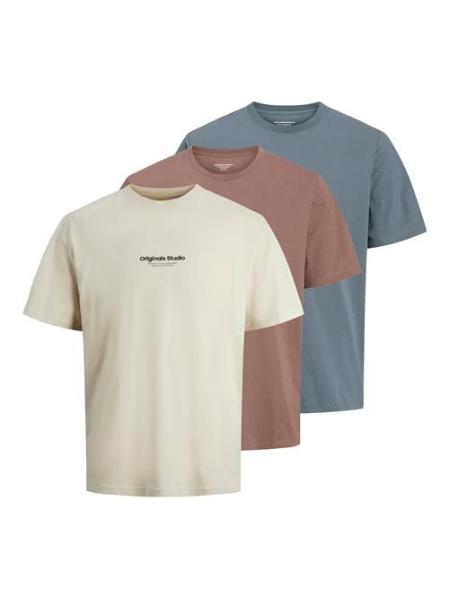 JACK & JONES Bluser & t-shirts 'JORVESTERBRO'  safir / brun / sort / offwhite