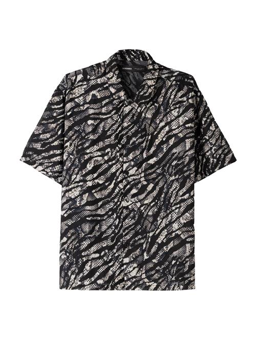 Bershka Skjorte  creme / navy / sort