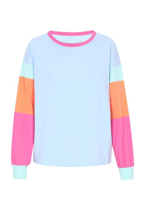 swirly Shirts  lyseblå / orange / mørk pink