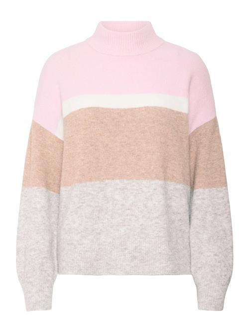 b.young Pullover 'BYOMEA STRIPED JUMPER 2 -'  brun / grå / lyserød / hvid