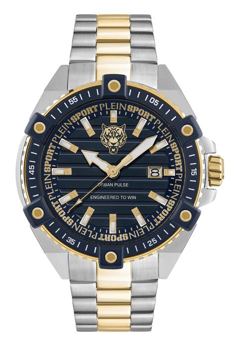 Plein Sport Analogt ur 'Urban Pulse'  natblå / guld / sølv