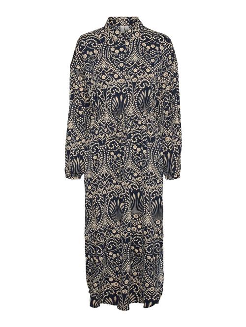 VERO MODA Blusekjole 'Vilja'  beige / navy