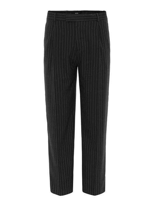 Antioch Bukser med lægfolder  lysegrå / sort