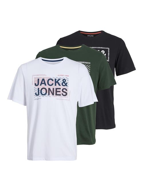 JACK & JONES Bluser & t-shirts  grå / mørkegrøn / sort / hvid
