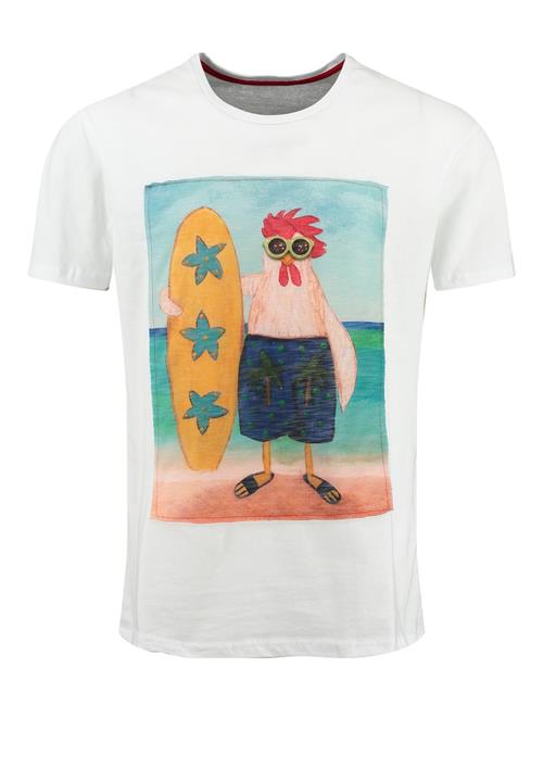 Key Largo Bluser & t-shirts 'Surfing Chicken'  nude / aqua / gylden gul / hvid