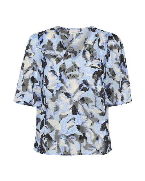 Kaffe Bluse 'KAElina'  lyseblå / mørkegrå / sort / hvid
