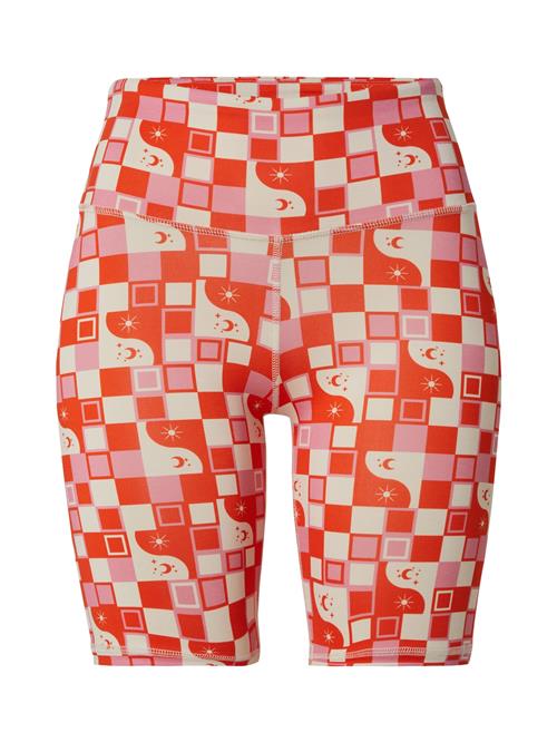 Hey Honey Sportsbukser 'DAYANDNIGHT'  lysebeige / lyserød / orangerød