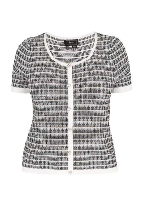 faina Cardigan  lysegrå / sort / hvid