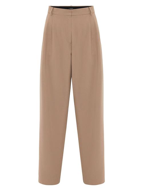 Antioch Bukser med lægfolder  mørkebeige