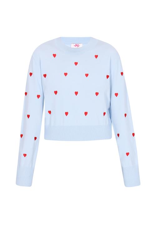 MYMO Pullover 'Comfy'  lyseblå / knaldrød