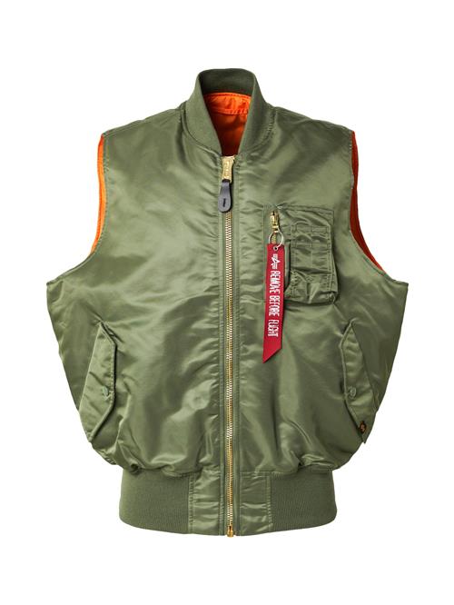 ALPHA INDUSTRIES Vest 'MA-1'  oliven / rød