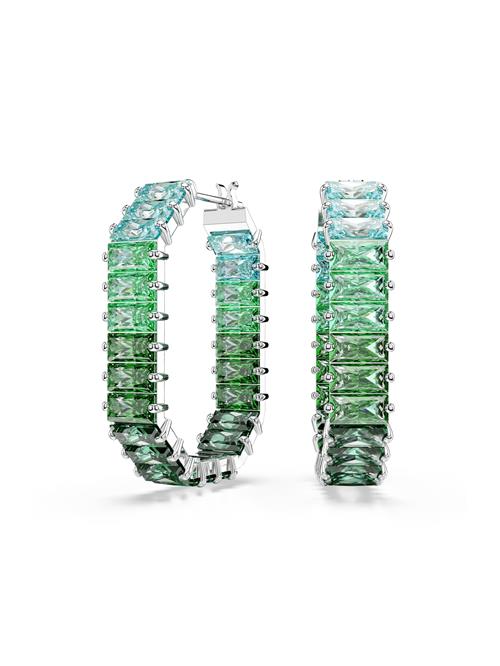 Swarovski Øreringe 'Matrix'  lyseblå / gran / lysegrøn / sølv
