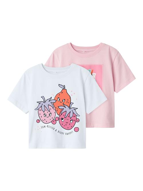 NAME IT Bluser & t-shirts 'NMFHELKA'  lysegrøn / orange / pink / hvid