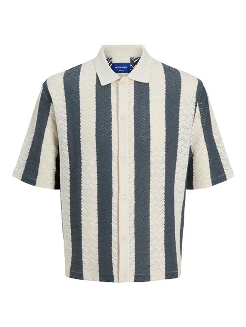 JACK & JONES Skjorte 'JORTyler'  petroleum / offwhite