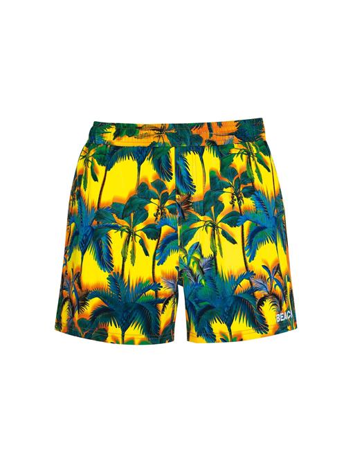 wavebreaker Badeshorts  gul / mørkegrøn / orange / sort
