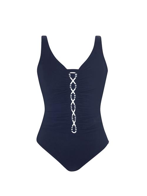 SUNFLAIR Badedragt  mørkeblå / hvid