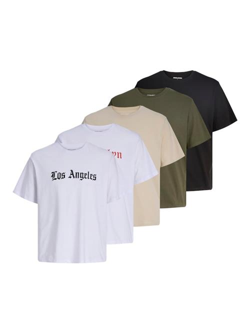 JACK & JONES Bluser & t-shirts 'JJWOLFIE'  beige / khaki / rød / sort / hvid