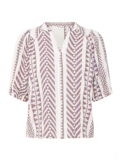 PULZ Jeans Bluse 'LEZIA'  blandingsfarvet / hvid