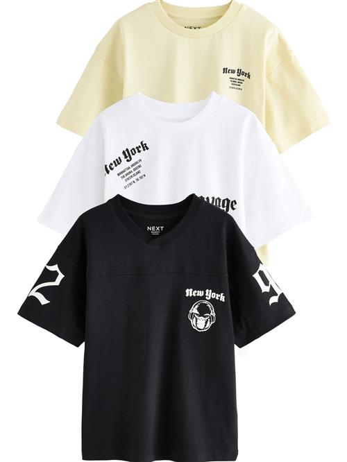 Next Shirts  pastelgul / sort / hvid