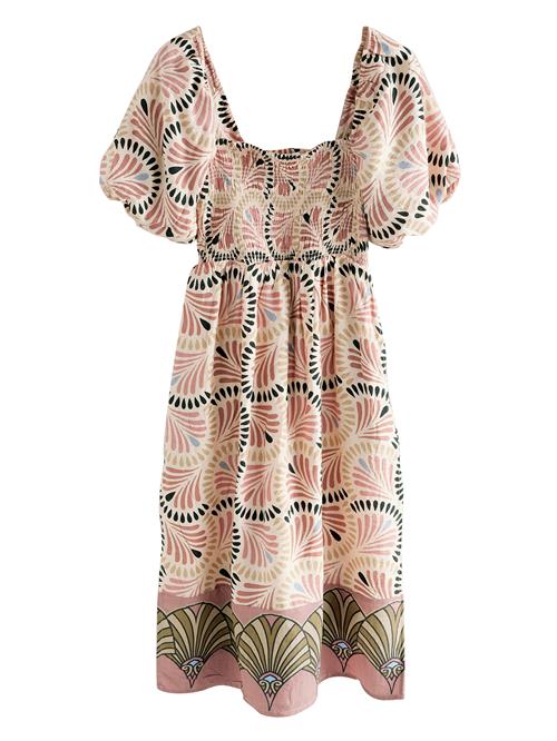 Next Sommerkjole  beige / oliven / gammelrosa / sort