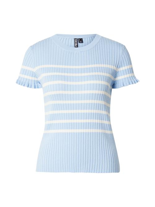 PIECES Pullover 'PCFaith'  lyseblå / hvid