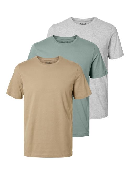 SELECTED Bluser & t-shirts  lysebrun / grå / lysegrøn