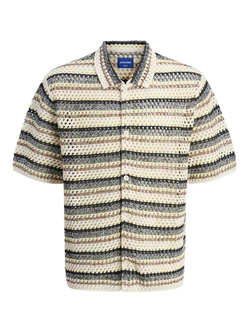 JACK & JONES Cardigan 'JORCorfu'  brun / lysegul / sort / uldhvid