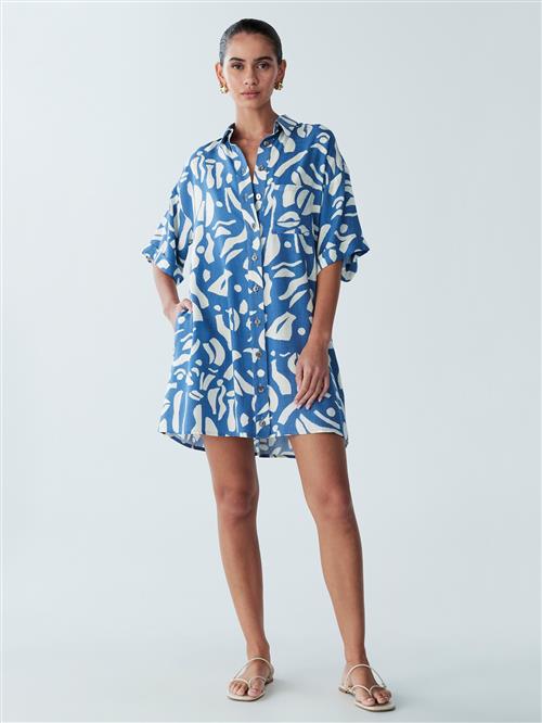 St MRLO Blusekjole 'NESSA'  blå / hvid