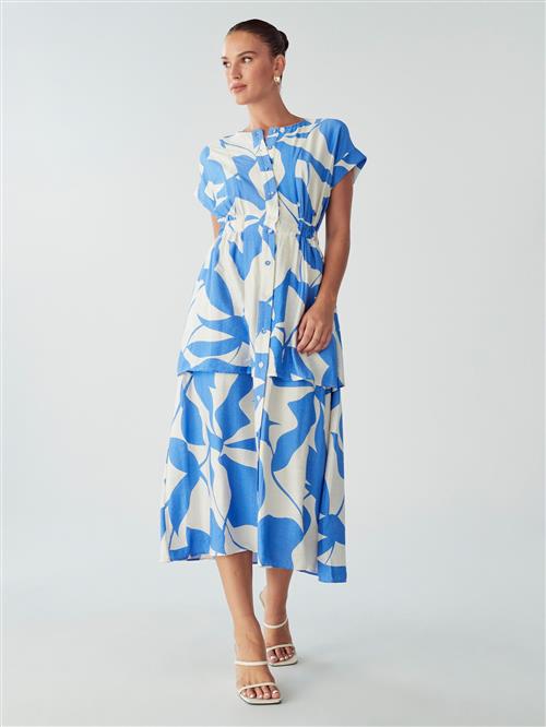 Willa Kjole 'TEDDY'  blå / hvid