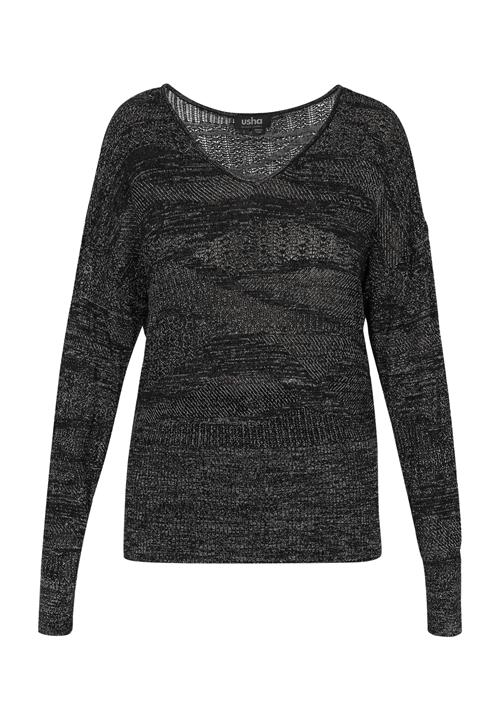 usha BLACK LABEL Pullover 'Fashion Look'  sort / sølv