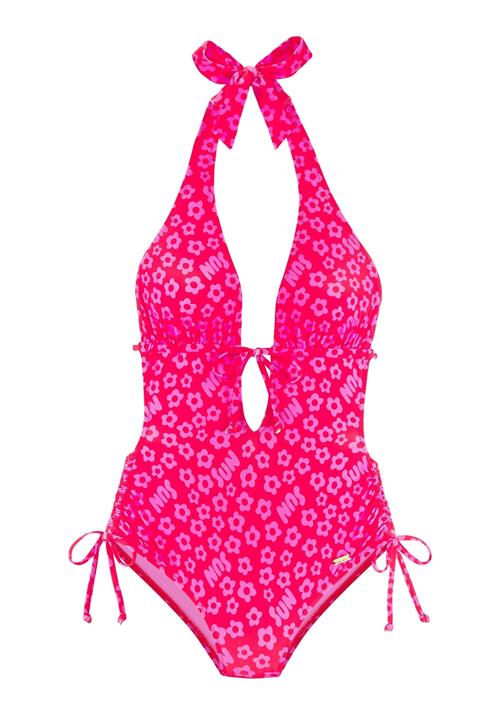 BUFFALO Badedragt  neonpink / rød