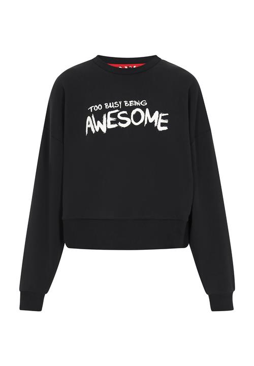myMo ROCKS Sweatshirt 'Comfy'  sort / hvid