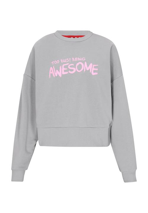myMo ROCKS Sweatshirt 'Comfy'  grå / lyserød