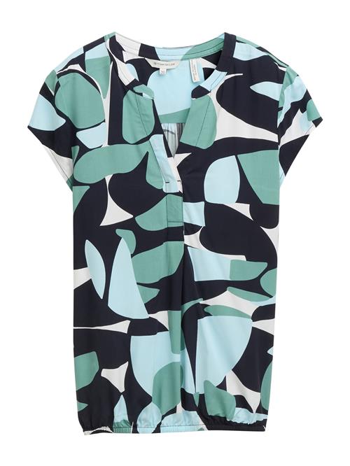 TOM TAILOR Bluse  pastelblå / mørkeblå / carminrød / offwhite