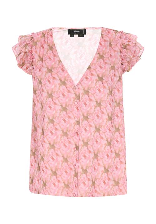 faina Bluse 'Fashion Look'  mørkebeige / lyserød / gammelrosa