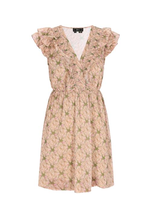 faina Sommerkjole 'Fashion Look'  beige / kit / grøn / lyserød