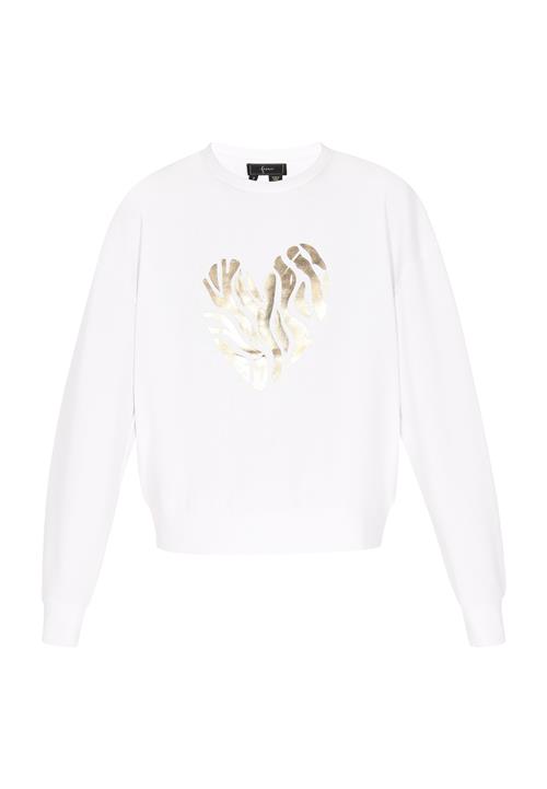 faina Sweatshirt 'Fashion Look'  guld / hvid