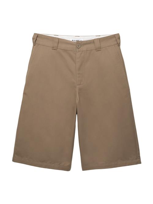 Pull&Bear Lærredsbukser  mørkebeige