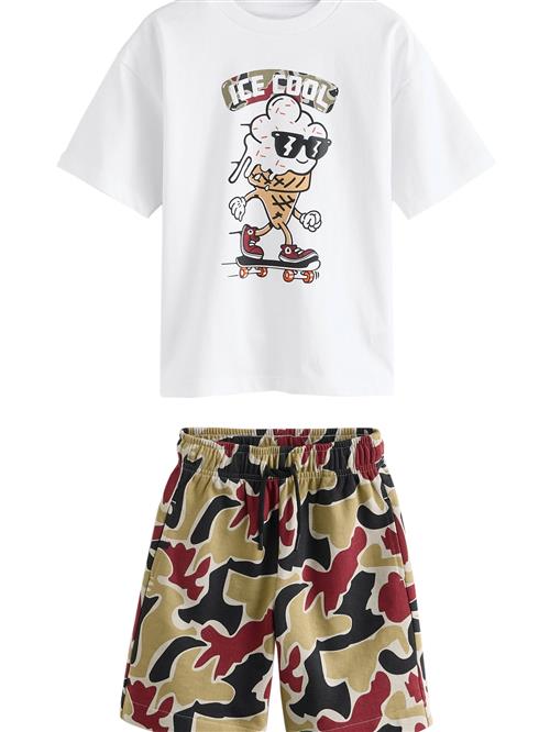 Next Sæt  oliven / mørkerød / sort / hvid