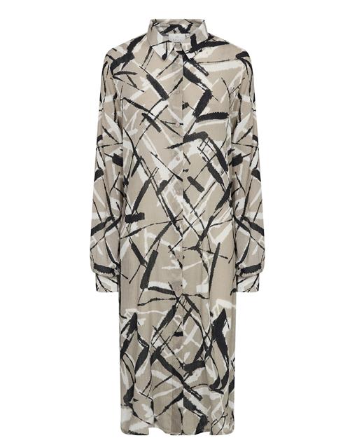 Kaffe Blusekjole 'Manilla'  taupe / sort / hvid