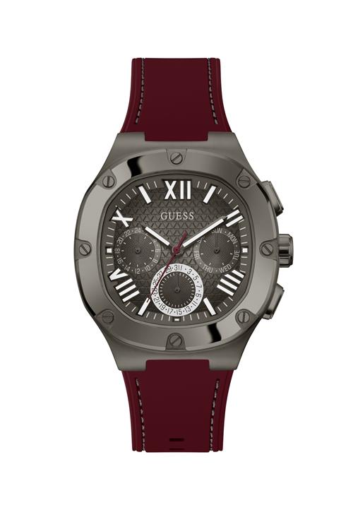 GUESS Analogt ur 'Headline'  grå / mørkerød
