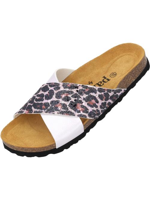 Palado by Sila Sahin Pantoletter 'Rianel Wild'  lys pink / rød / sort / hvid