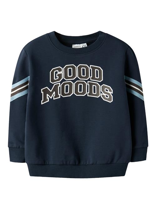 NAME IT Sweatshirt 'NMMLancer'  navy / lyseblå / mørkebrun / offwhite