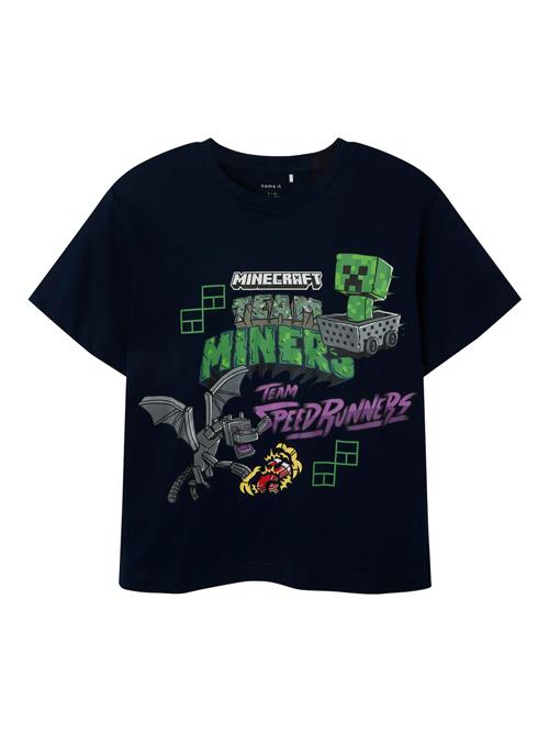 NAME IT Shirts 'NKMJahi Minecraft'  marin / grå / grøn / hvid