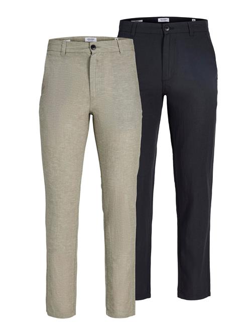JACK & JONES Lærredsbukser  beige-meleret / sort