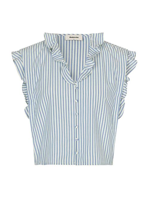 modström Bluse 'Nikkomd'  lyseblå / hvid